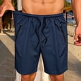 thumbnail image 2 of Xcmzpl Mens Mesh Athletic Shorts with Zipper Pockets Elastic Drawstring Gym Running Quick Dry Workout Shorts Navy M, 2 of 8