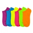 thumbnail image 2 of 6 Pairs Women Ankle Sports Socks Neon Colorful No Show Low Cut US 9 11 Fashion, 2 of 2