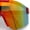 Red - Orange Mirror, variant on Boys Kid Size Large Shield Rimless Sport MTB Plastic Sunglasses Blue - Blue Mirror