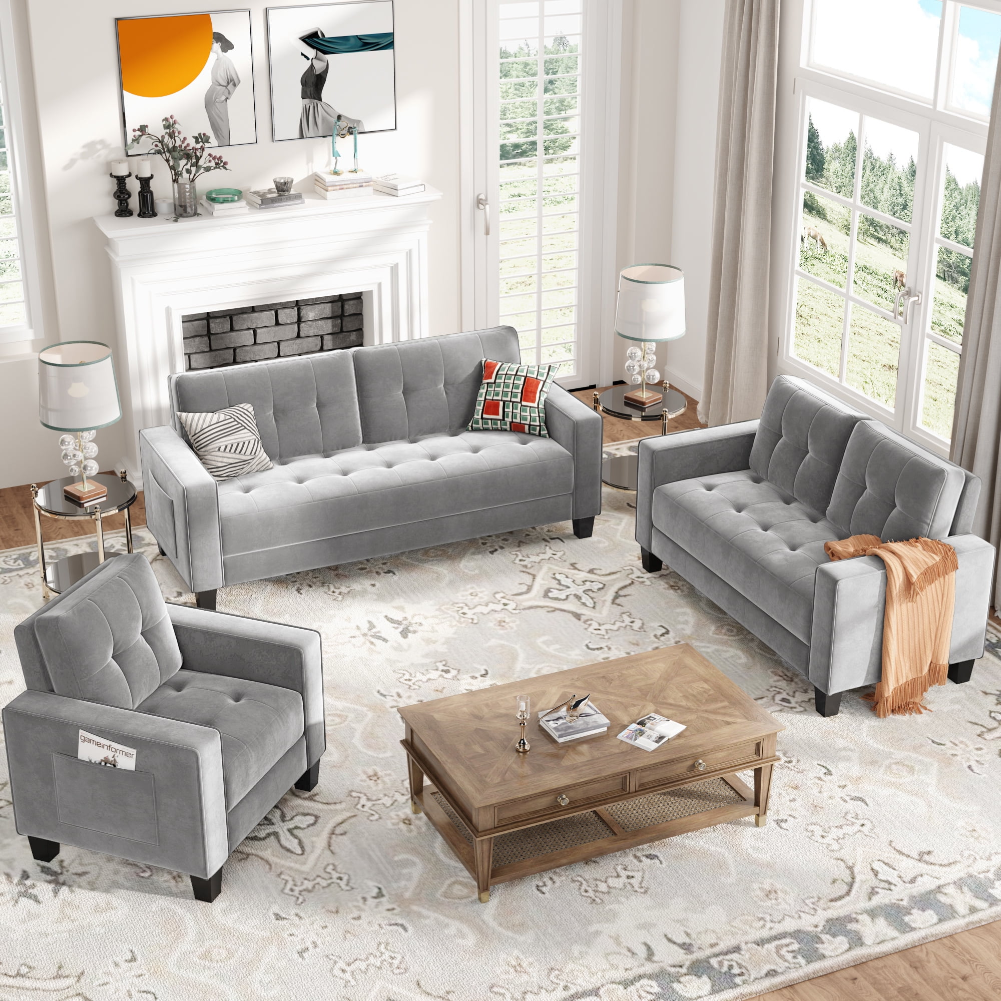 3 Piece Living Room Furniture Sets