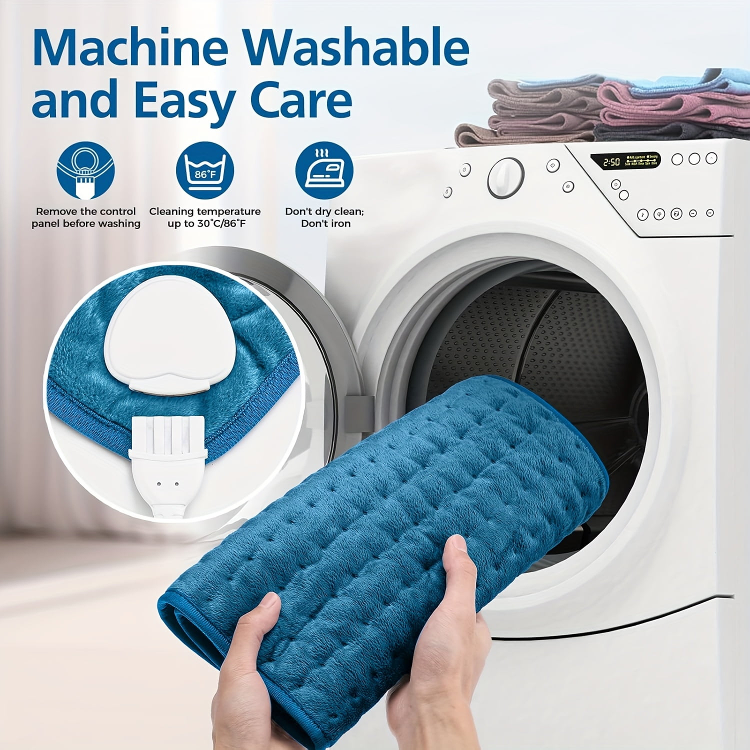 Extra Large Electric Heating Pad - Full-Body for Back, Neck, Shoulder, Leg - 6 Settings, 4 Timer, Auto Shut-Off, Machine Washable 12" x 24", 1 Pack