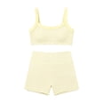 thumbnail image 4 of GILIGEGE Womens Striped Workout Set Two Piece Yoga Sets Activewear,Stretchy Soft Activewear Sets,2 Piece Summer Matching Set,Sport Bra and High Waisted Biker Shorts with Pocket for Gym Yellow S, 4 of 4
