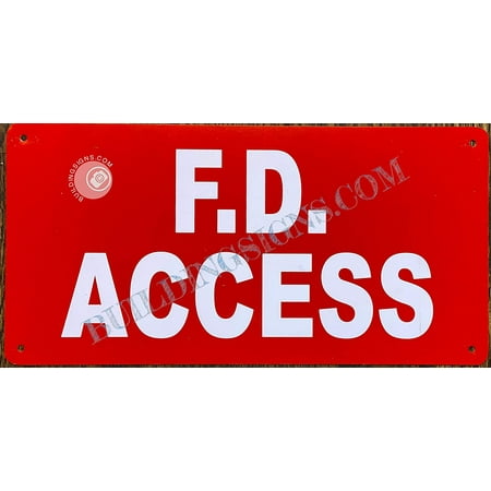 

BUILDINGSIGNS.COM F.D. Access Sign Fire Department Access Sign (RED Reflective Aluminium 6X12 Rust Free)-Zebra LINE (ref-2201)