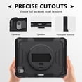 thumbnail image 5 of Shockproof Case for Apple iPad 11th 10th Gen 2025 2022, with Pencil Holder Military Grade Protection Rotating Stand Hand Strap Shoulder Strap Bumper Rugged Case for iPad 11th Gen 11"/ 10th Gen 10.9", 5 of 8