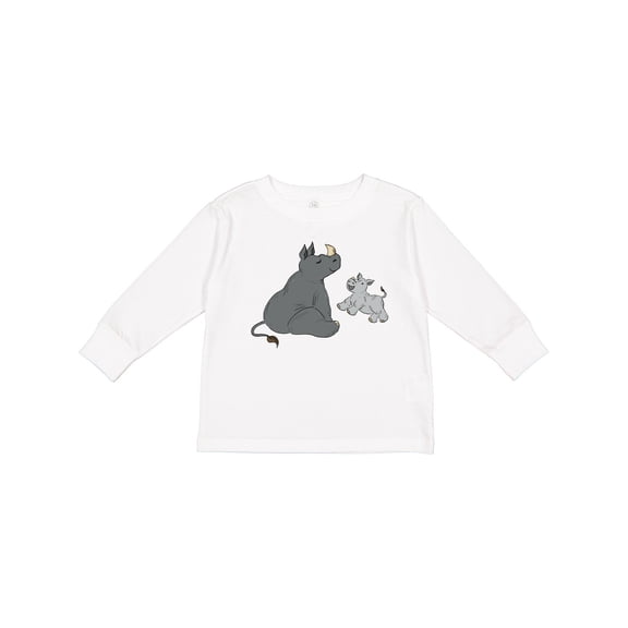 Inktastic Cute Rhinos Boys or Girls Long Sleeve Toddler T-Shirt
