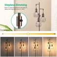 thumbnail image 4 of EDISHINE Dimmable Industrial Floor Lamp with 3 LED Bulbs, 65 inch Metal Standing Tree Lamps for Living Room, Reading, Bedroom, Office, Home Decor, Bronze, 4 of 7