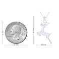 thumbnail image 6 of AFFY Simulated Ruby Reindeer Pendant & Chain 14k White Gold Over Sterling Silver, 6 of 6