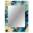 thumbnail image 2 of Designart "Explosive Digital Doodles In Pop Art I" Abstract Wall Mirror, Printed Blue Wall Mirror, Modern Bathroom Wall Mirror, Decorative Abstract Mirror - 30x40 Inch, 2 of 5