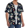 thumbnail image 3 of Salouo Cartoon Sharks Pattern Cuban Collar Shirts for Men Button-Down Shirt Men's Short Sleeve Shirts Hawaiian Shirts Casual Shirts -X-Large, 3 of 6