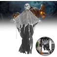 thumbnail image 5 of Decoraciones de fantasmas voladores colgantes de Halloween, calavera espeluznante, juguete mejorado para casa embrujada para fiesta en el césped del jardín interior y exterior, 5 of 5