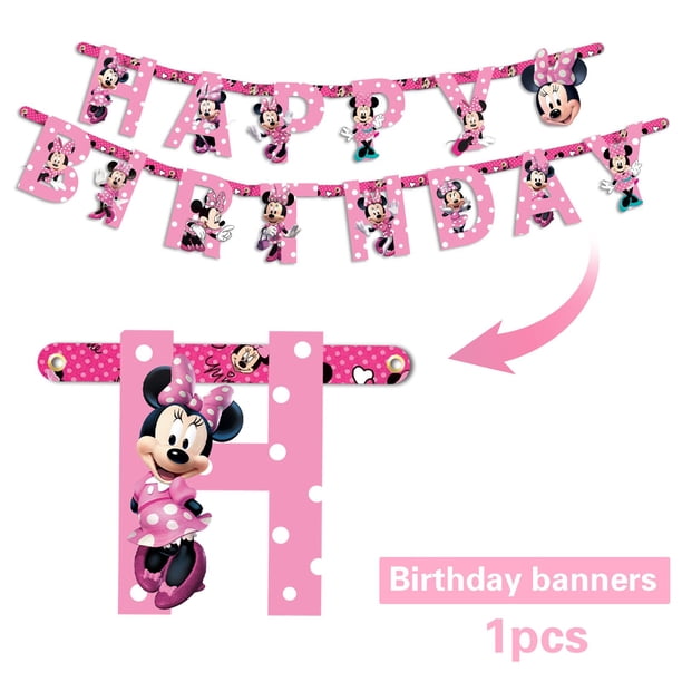 Disney-adornos para tartas de Minnie Mouse rosa, decoración para cupcakes de ratón para fiesta de cumpleaños para niñas y niños, suministros para Baby Shower, 24 piezas