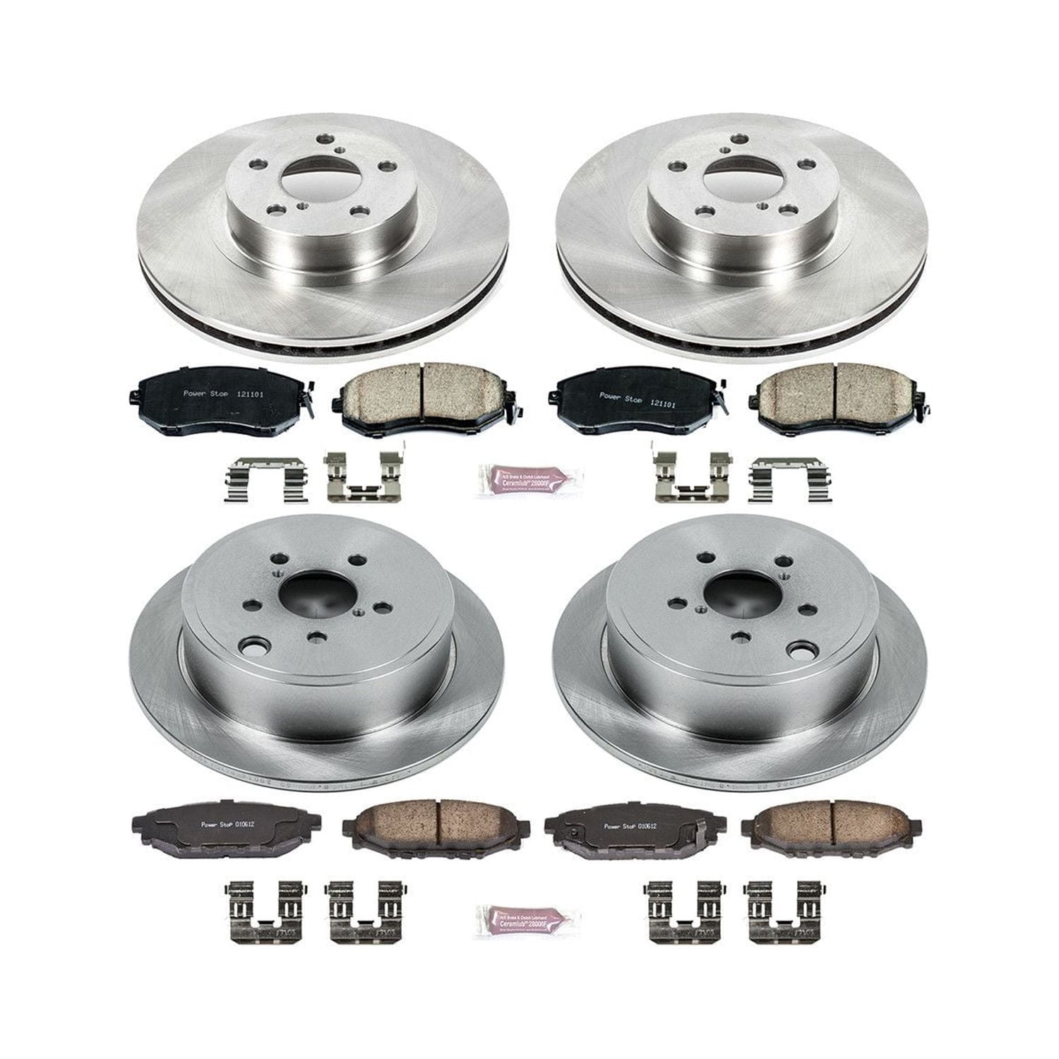 Power Stop Front and Rear Stock Replacement Brake Pad and Rotor Kit KOE6112