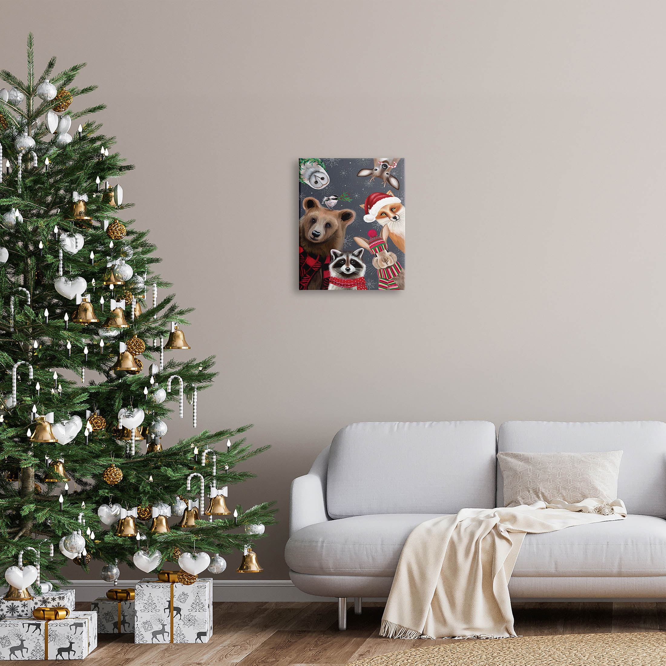 Stupell Industries Cozy Woodland Creatures Patterned Graphic Art Gallery Wrapped Canvas Print Wall Art, Design by Elizabeth Tyndall