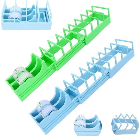 Distributeur de Ruban 18 Bandes, Distributeur de Ruban Pliable Portable, Zoomie de Ruban, Bien Conçu, Sans Lame, Compact, Durable, Adapté, pour Emballage Cadeau et Fabrication Artisanale