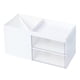 thumbnail image 5 of Organizador de mesa para sala de estar, suministros de oficina, soporte de escritorio de plástico blanco, 5 of 9