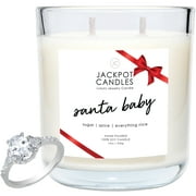 Jackpot Candles Christmas Santa Baby Candle with Ring Inside (Surprise Jewelry Valued at 15 to 5,000 Dollars) Ring Size 6