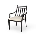 thumbnail image 4 of Christopher Knight Home Delmar Outdoor Dining Chair with Cushion (Set of 2) by  - 26.10" W x 24.50" D x 36.00" H Matte Black+Beige, 4 of 5