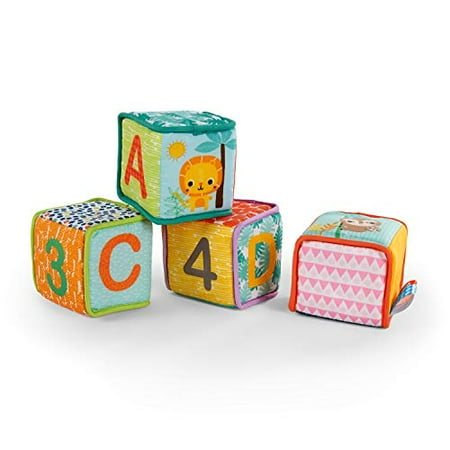 Bright Starts Grab & Stack Soft Blocks Toy, Ages 3 months +
