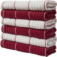 thumbnail image 6 of Premium Kitchen Towels (16”x 26”, 6 Pack) – Large Cotton Kitchen Hand Towels – Window Pane Design – 435 GSM Highly Absorbent Tea Towels Set With Hanging Loop – Red, 6 of 6