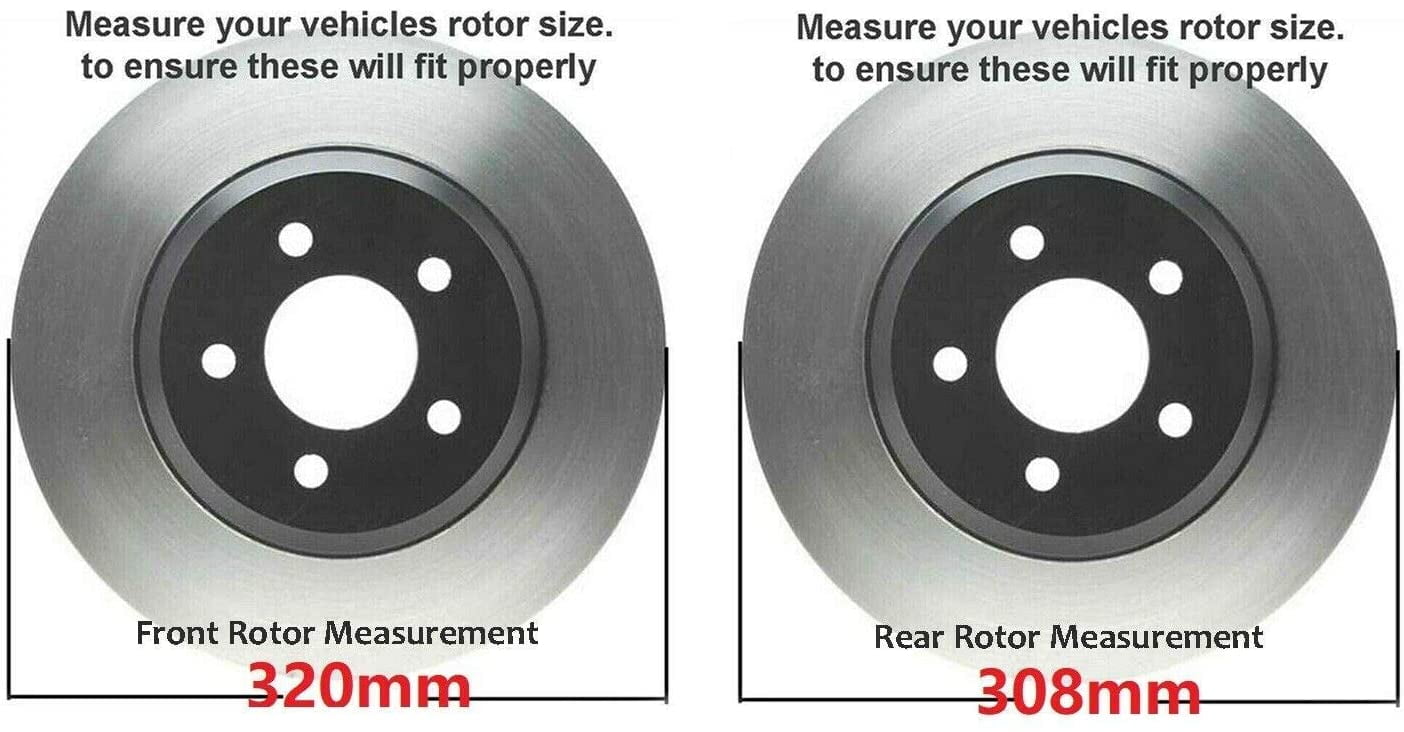Detroit Axle - Brake Kit for Nissan Pathfinder Murano INFINITI QX60 X35, Disc Brake Rotors Ceramic Brake Pads 2013-2021 Replacement: 12.60" inch Front and 12.13" inch Rear Rotor