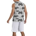 thumbnail image 2 of Pofeuu Gray Tractor Print Basketball Jersey, Shirts for Men Youth Basketball Jersey Crew Neck-Large, 2 of 6