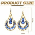thumbnail image 6 of DESIGNICE Statement Earrings for Women,Metal Plated Hollowed-Out Ethnic Style Drop Earrings,Dangle Earrings for Women Gift Sentiment,Style2, 6 of 7