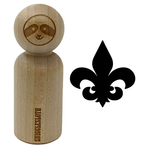 Fleur de Lis Solid Rubber Stamp for Scrapbooking Crafting Stamping - Small 3/4 Inch