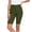Army Green, variant on Bermuda Shorts for Women High Waist Pull On Stretch Short Jeggings Casual Above Knee Length Side Slit Short Work Pants with Pockets
