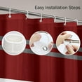 thumbnail image 5 of Shower Curtain Crimson Red Grey and White Brick 72"x78" Home Decor Waterproof Bath Bathroom Curtain Set with Hooks, 5 of 5