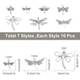 thumbnail image 2 of 1 Caja de dijes de libélula surtidos, dijes de libélulas de estilo tibetano, dije de mariposa de aleación de plata con animal volador e insecto., 2 of 6