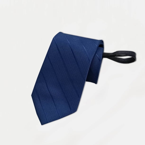 Camisa de vestir de negocios de moda para hombre de 8 cm, corbata de poliéster lisa con cremallera y lazo. Corbata de poliéster para hombre.