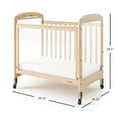 thumbnail image 4 of Foundations Serenity 3-Panel Clearview Compact Crib, Fixed-Side, 3" Mattress Included, Natural Wood, 4 of 8