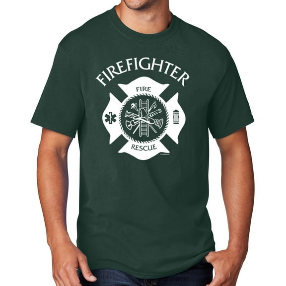 Men's Firefighter T-shirt, 2XL Dark Green