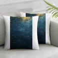 thumbnail image 3 of AWERP Short Plush Pillowcase Set of 2 - Gold and Blue Abstract Art White, 3 of 7