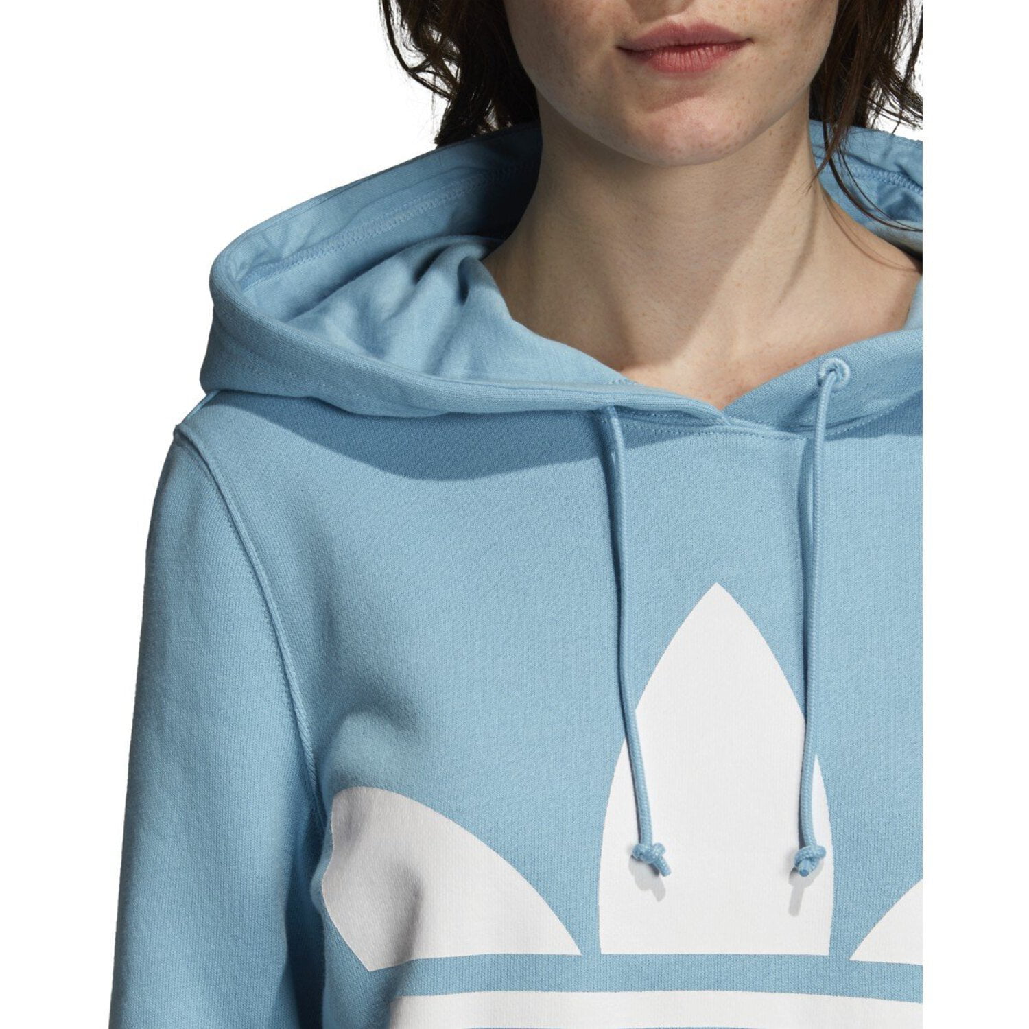Women s Adidas Trefoil Hoodie Clear Blue