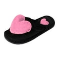 thumbnail image 2 of VerPetridure Valentine's Day Women's Flat Sandals Fuzzy Slippers Love Plush Cozy Furry Slides Soft Warm House Slippers, 2 of 4
