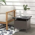 thumbnail image 3 of Gymax 22'' Patio Rattan Square Side End Table Garden Bistro Umbrella Stand Table W/Hole, 3 of 10