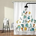 thumbnail image 3 of Cute Dinosaur Shower Curtain for Kids, Funny Dino Colorful Shower Curtain Set for Bathroom, Cartoon Graffiti Fabric Shower Curtain Restroom Bathtub Decor Accessories with Hooks 72X 84 inch, 3 of 5