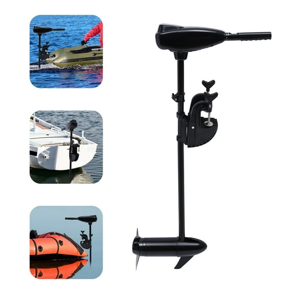 Wildnix Electric Trolling Motor with Adjustable Gears, 5 Forward & 3 Reverse Speeds, 1.2HP, Retractable Handle, Real-Time Battery Monitor