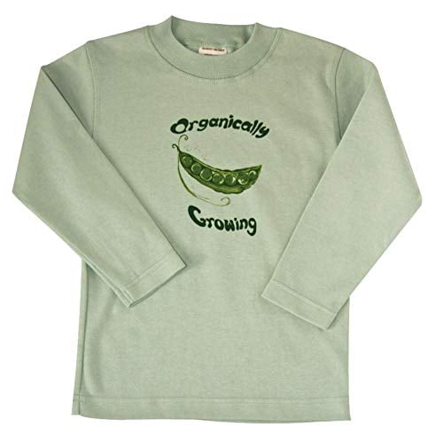 T-Shirts en Coton Biologique à Manches Longues - Pois Sauge en Croissance Biologique 2-4 Ans