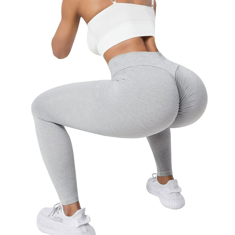 A AGROSTE Seamless Leggings for Women Booty High Waisted Workout Yoga Pants  Amplify Ruched Tights Coffee-L