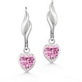 thumbnail image 3 of Gem Stone King 925 Sterling Silver Earrings Pink Heart Shape Moissanite (1.60 Cttw), 3 of 3