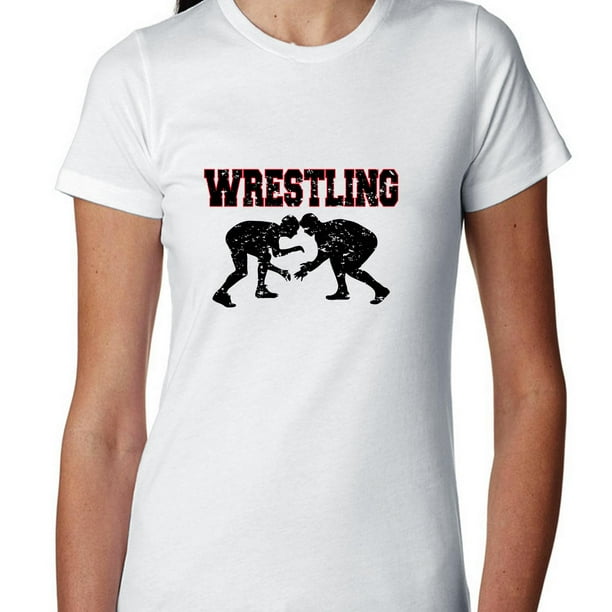 Hollywood Thread - Wrestling - Two Wrestlers in Action Women's Cotton T-Shirt - Walmart.com 