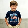thumbnail image 2 of 250 Anniversary USA Shirt - 1776-2026 Celebration Patriotic Flag Short Sleeve Soft Comfort Summer Clothes (Little Girl 8-9 Years Navy), 2 of 9