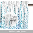 thumbnail image 6 of Light Blue Polka Dot Valance Curtain for Windows Abstract Watercolor Blue Teal Green Rod Pocket Curtain Valances Short Window Treatments Panels for Kitchen Bathroom Laundry Room Basement 56 x 16 Inch, 6 of 9