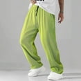 thumbnail image 2 of Fewfanhot Pants for Men Baggy Wide Leg Sweatpants Straight Casual Drawstring Elastic Waist Loose Pant Pocket, 2 of 9