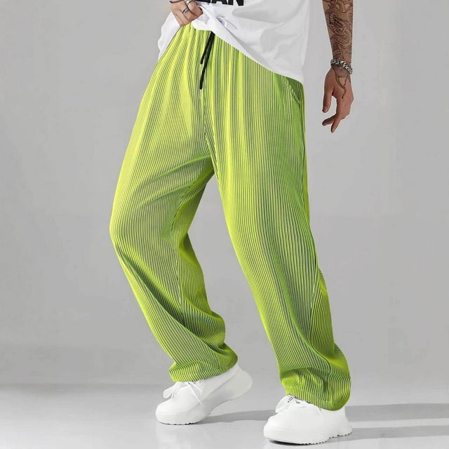 Ceisia Men Casual Sport Solid Color Pants Elastic Waist Drawstring Pocket Gift Trousers