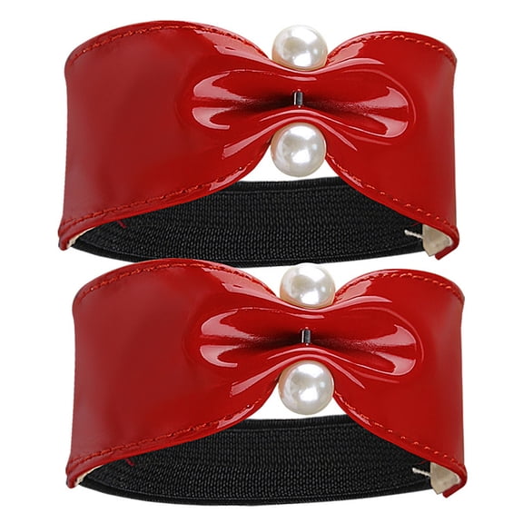 Nonslip Heel Stabilizer Elastic Bands For Dress Shoe Ankle Straps with Pearls Accents Women's Footwear Accessories