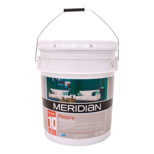 Pintura Meridian Vinil Acrílica Mate Interiores Exteriores 19 Litros