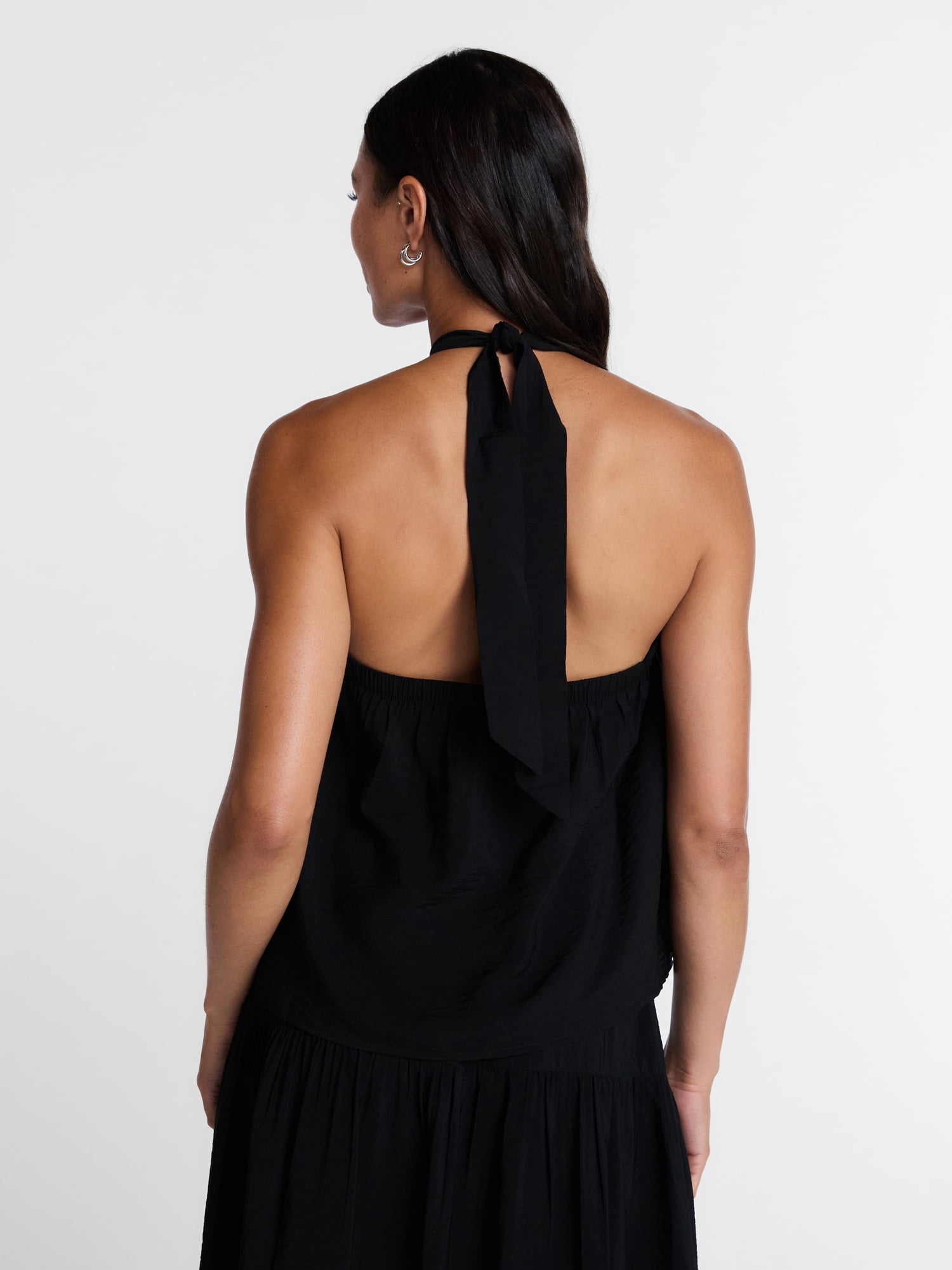 Time and Tru Women's Textured Halter Top, Sizes XS-XXXL